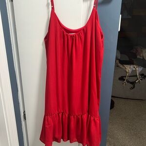 Everly Vibrant Red Sleeveless Dress